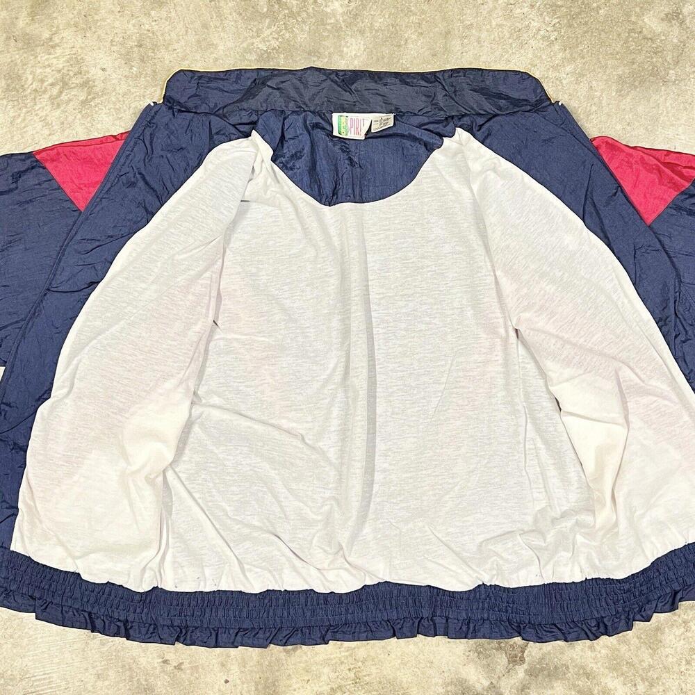 Vintage Bold Spirit Windbreaker Sz L Colorful Geometric Nylon Jacket Flower Logo - Picture 4 of 8